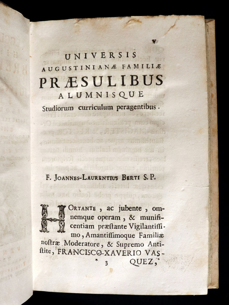 1761 Rare Latin vellum First Edition Book Set -  Ecclesiasticæ Historiæ Breviarium by Italian Augustinian theologian Giovanni Lorenzo Berti.