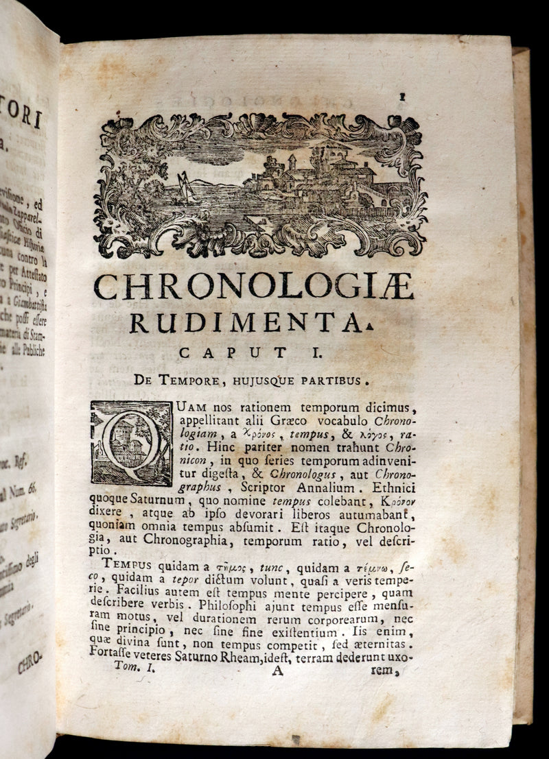 1761 Rare Latin vellum First Edition Book Set -  Ecclesiasticæ Historiæ Breviarium by Italian Augustinian theologian Giovanni Lorenzo Berti.