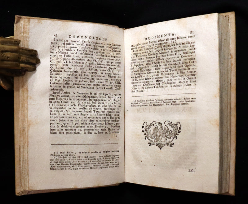 1761 Rare Latin vellum First Edition Book Set -  Ecclesiasticæ Historiæ Breviarium by Italian Augustinian theologian Giovanni Lorenzo Berti.