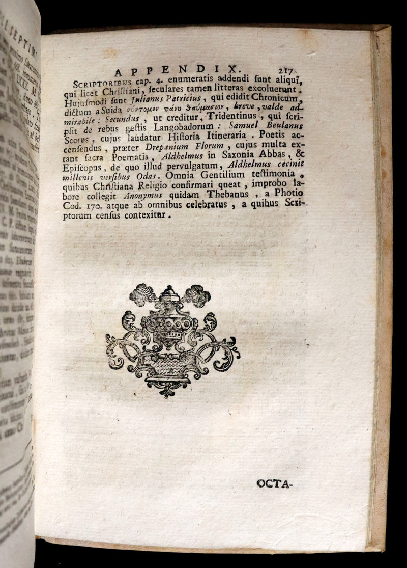 1761 Rare Latin vellum First Edition Book Set -  Ecclesiasticæ Historiæ Breviarium by Italian Augustinian theologian Giovanni Lorenzo Berti.