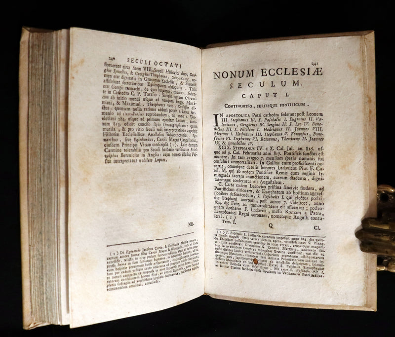 1761 Rare Latin vellum First Edition Book Set -  Ecclesiasticæ Historiæ Breviarium by Italian Augustinian theologian Giovanni Lorenzo Berti.