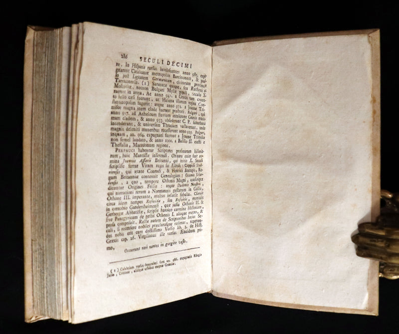 1761 Rare Latin vellum First Edition Book Set -  Ecclesiasticæ Historiæ Breviarium by Italian Augustinian theologian Giovanni Lorenzo Berti.