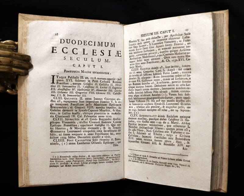 1761 Rare Latin vellum First Edition Book Set -  Ecclesiasticæ Historiæ Breviarium by Italian Augustinian theologian Giovanni Lorenzo Berti.