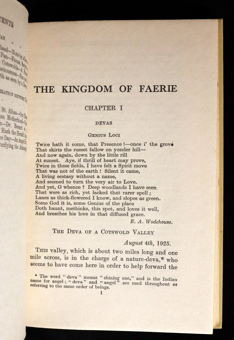 1927 Rare First Edition - THE KINGDOM OF FAERIE (Fairies) by Geoffrey Hodson. Sylphs, Gnome, Deva, Brownies, Mannikins,...