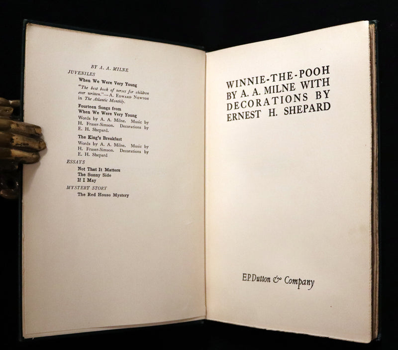 1926 Rare First Edition - WINNIE-THE-POOH by A.A. Milne & Illustrated by E.H. Shepard.