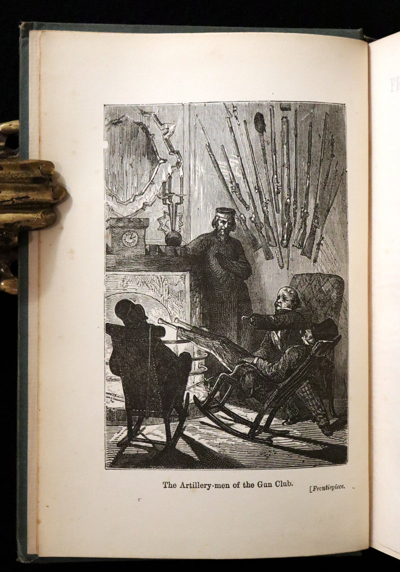 1896 Rare Book - JULES VERNE - From the Earth to the Moon, Direct in 97 hours 20 minutes.