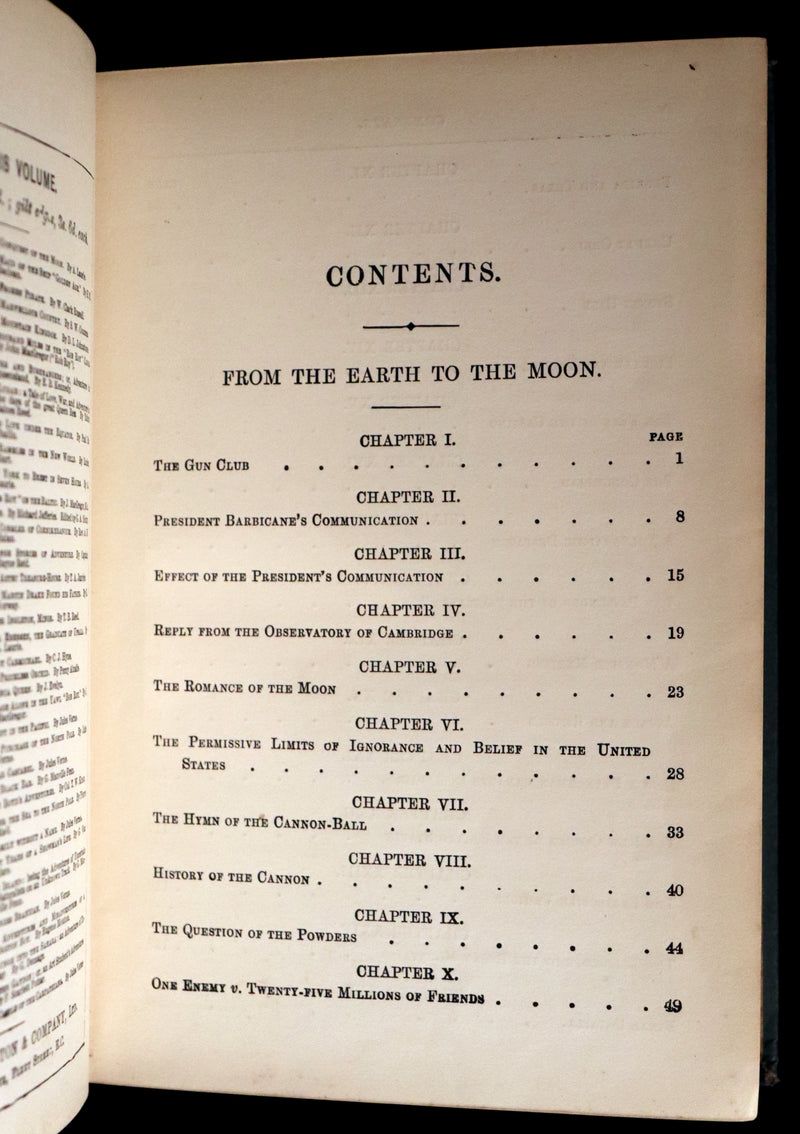 1896 Rare Book - JULES VERNE - From the Earth to the Moon, Direct in 97 hours 20 minutes.