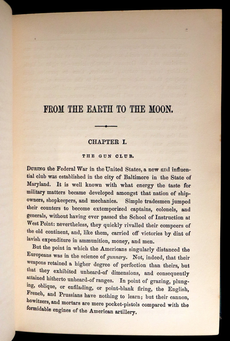 1896 Rare Book - JULES VERNE - From the Earth to the Moon, Direct in 97 hours 20 minutes.