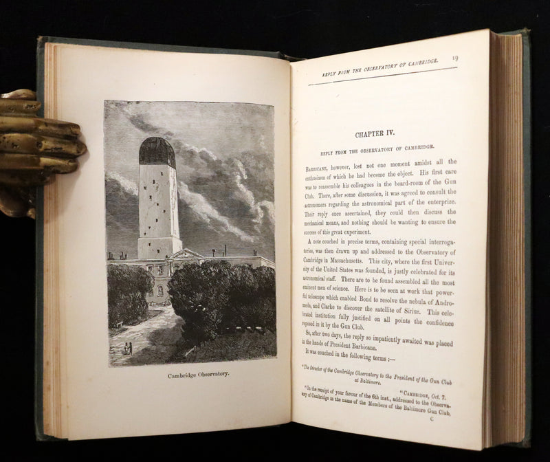1896 Rare Book - JULES VERNE - From the Earth to the Moon, Direct in 97 hours 20 minutes.