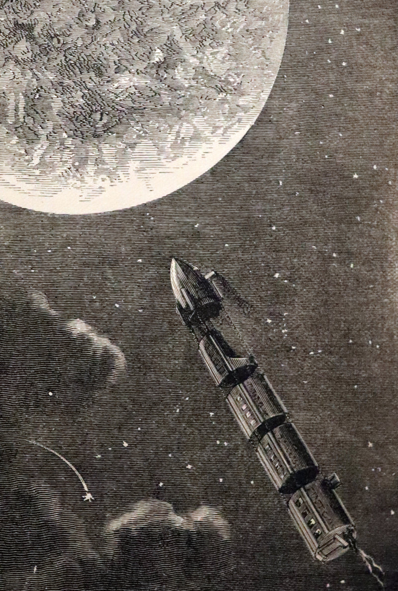 1896 Rare Book - JULES VERNE - From the Earth to the Moon, Direct in 97 hours 20 minutes.