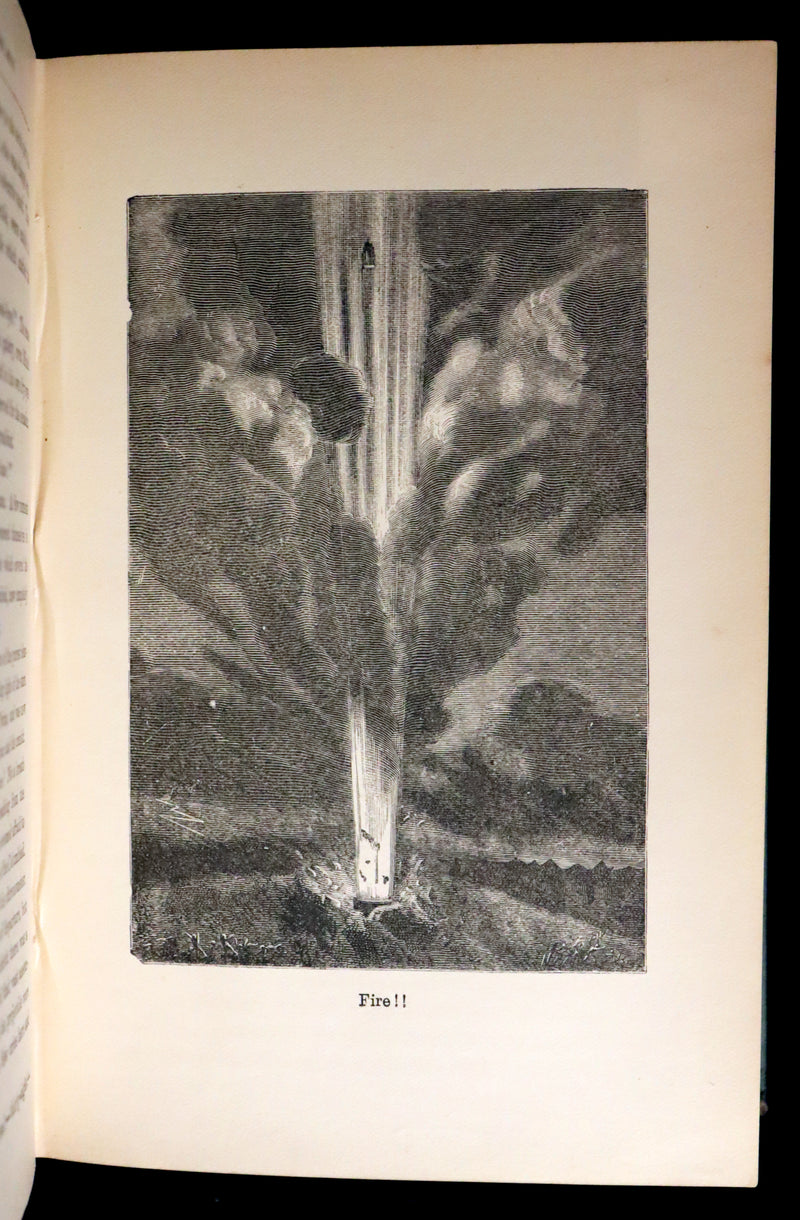 1896 Rare Book - JULES VERNE - From the Earth to the Moon, Direct in 97 hours 20 minutes.