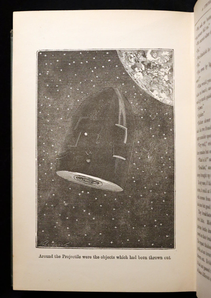 1896 Rare Book - JULES VERNE - From the Earth to the Moon, Direct in 97 hours 20 minutes.