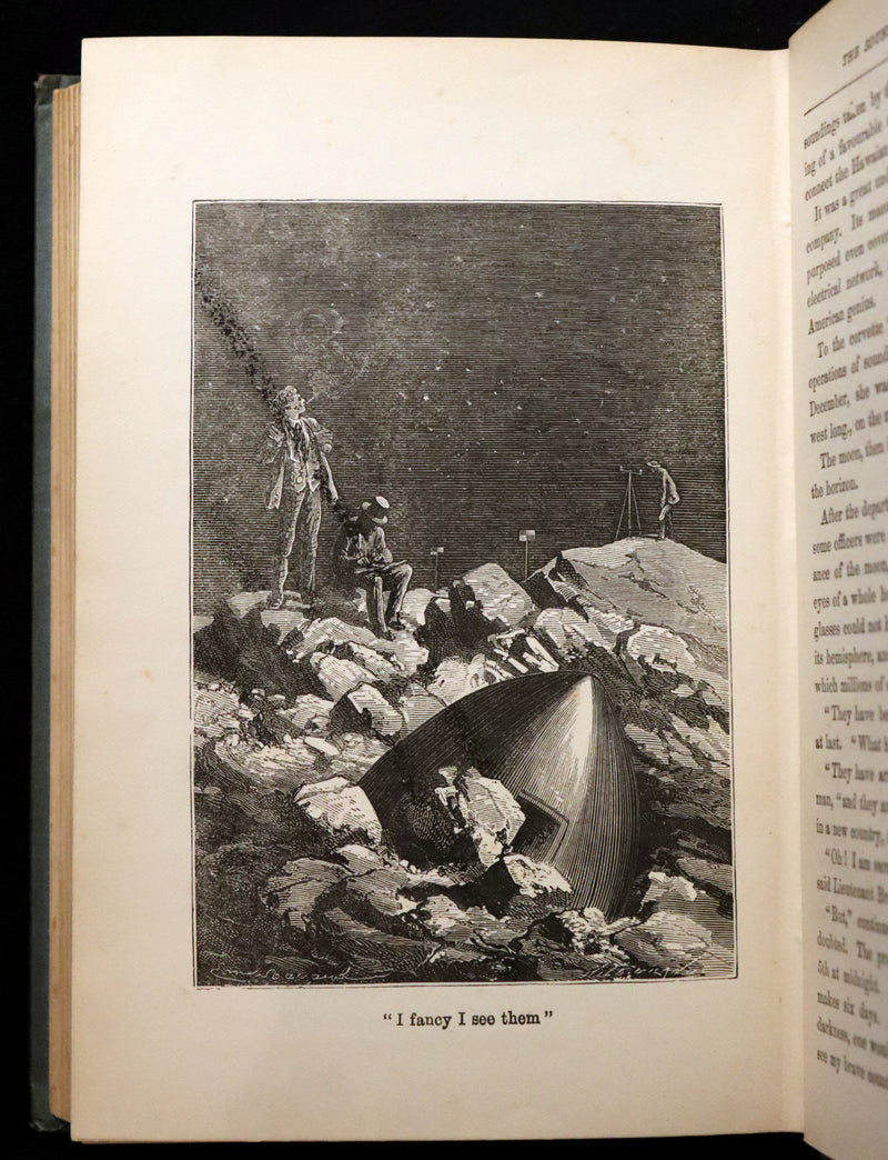 1896 Rare Book - JULES VERNE - From the Earth to the Moon, Direct in 97 hours 20 minutes.