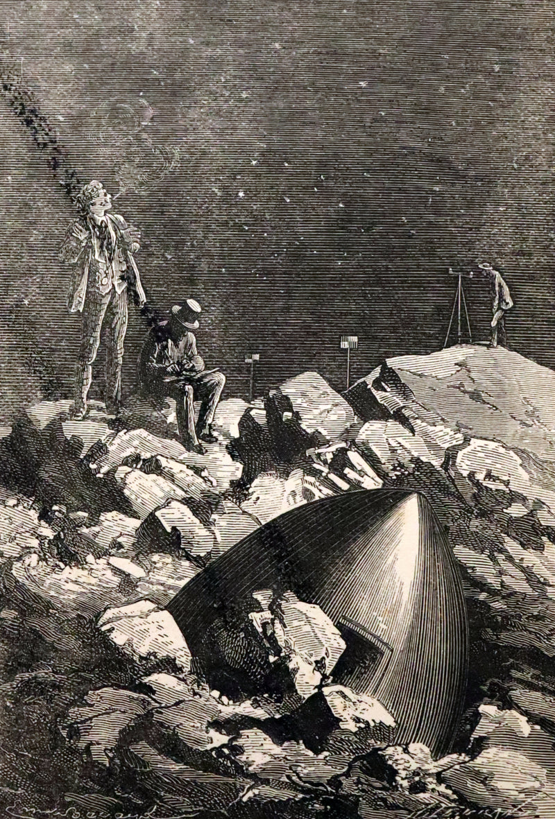 1896 Rare Book - JULES VERNE - From the Earth to the Moon, Direct in 97 hours 20 minutes.