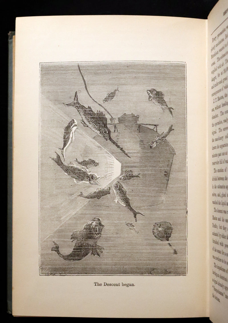 1896 Rare Book - JULES VERNE - From the Earth to the Moon, Direct in 97 hours 20 minutes.
