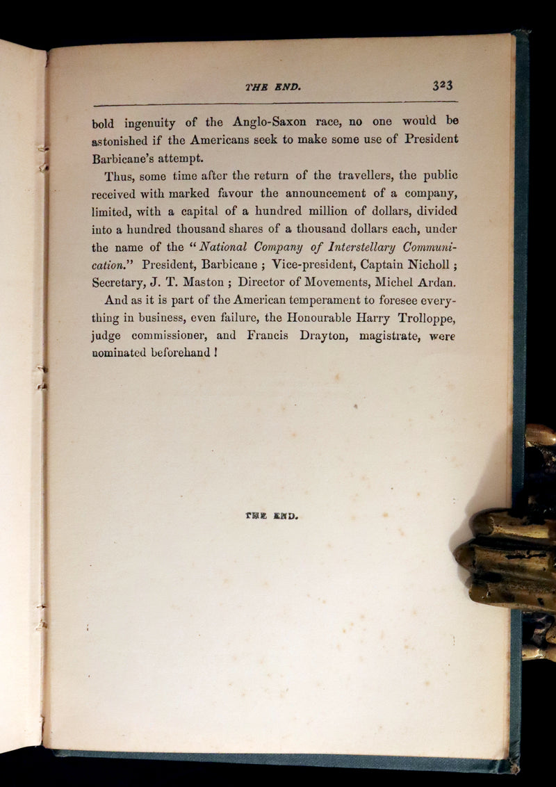 1896 Rare Book - JULES VERNE - From the Earth to the Moon, Direct in 97 hours 20 minutes.