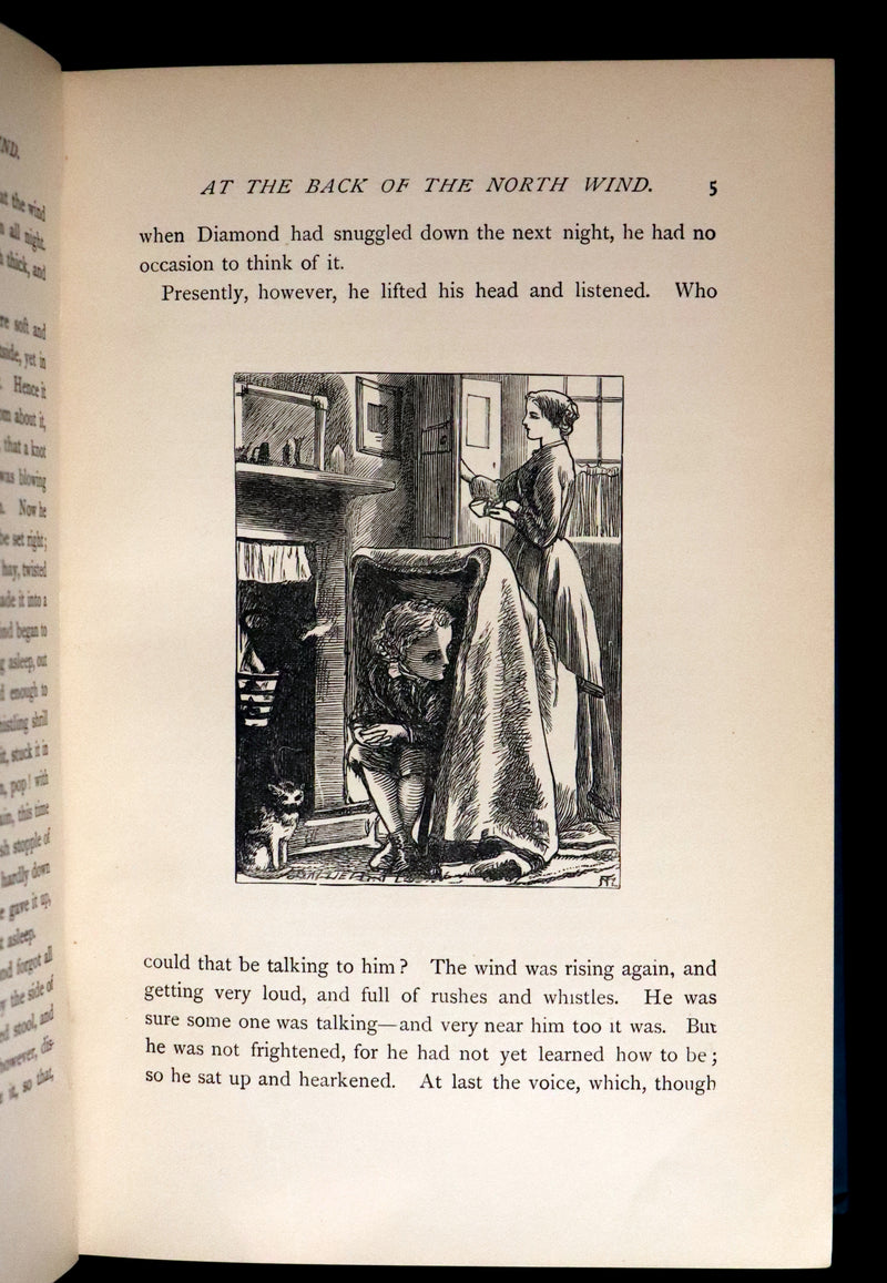 1900 Rare Book - AT THE BACK OF THE NORTH WIND by George MacDonald illustrated by Arthur Hughes.