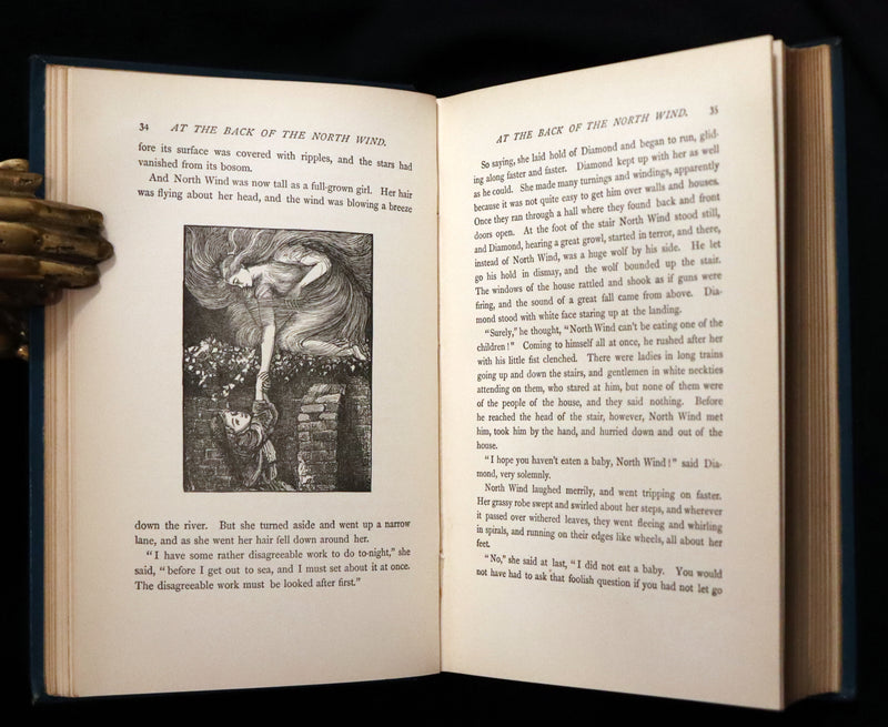 1900 Rare Book - AT THE BACK OF THE NORTH WIND by George MacDonald illustrated by Arthur Hughes.