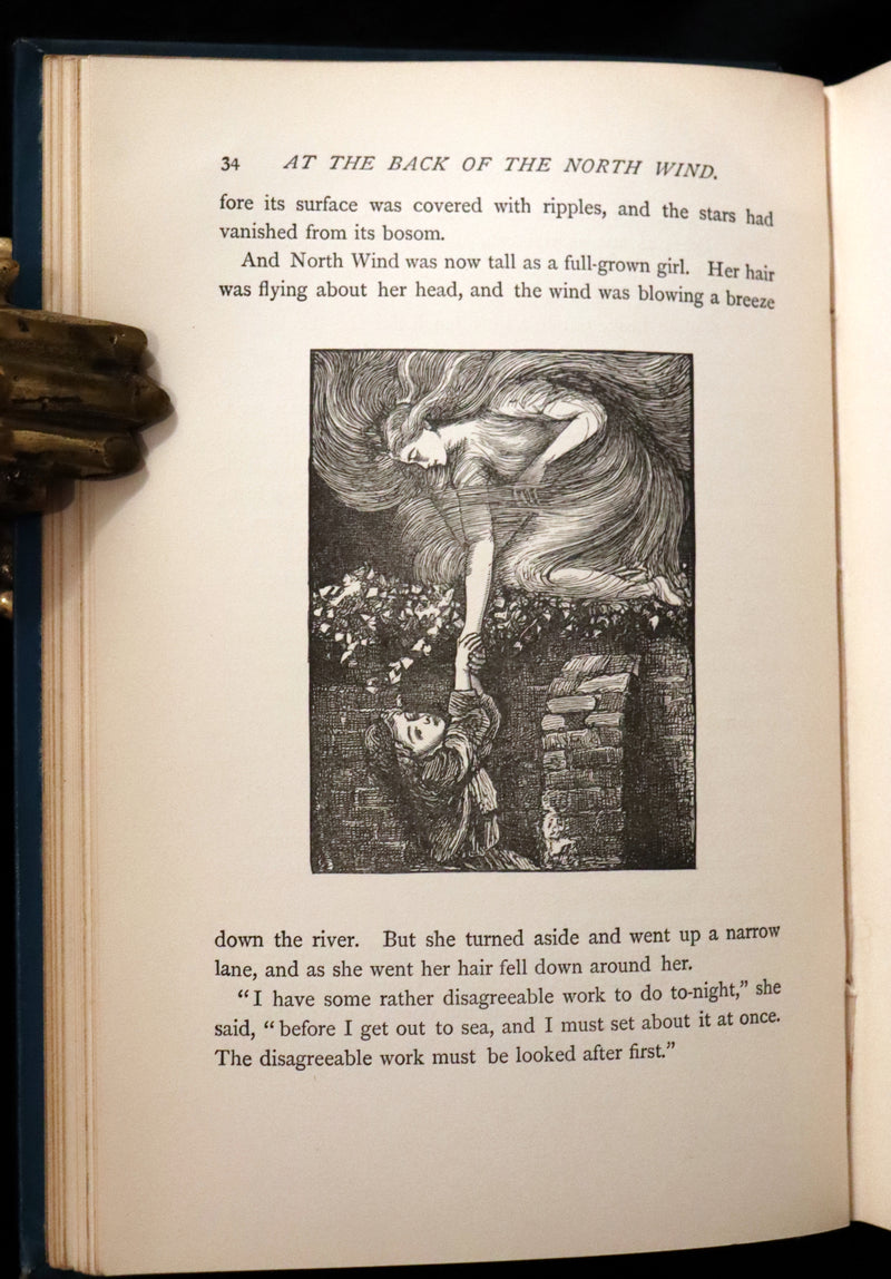 1900 Rare Book - AT THE BACK OF THE NORTH WIND by George MacDonald illustrated by Arthur Hughes.