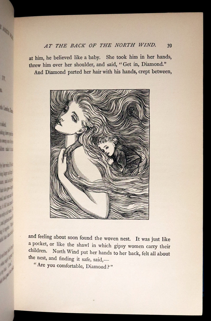 1900 Rare Book - AT THE BACK OF THE NORTH WIND by George MacDonald illustrated by Arthur Hughes.