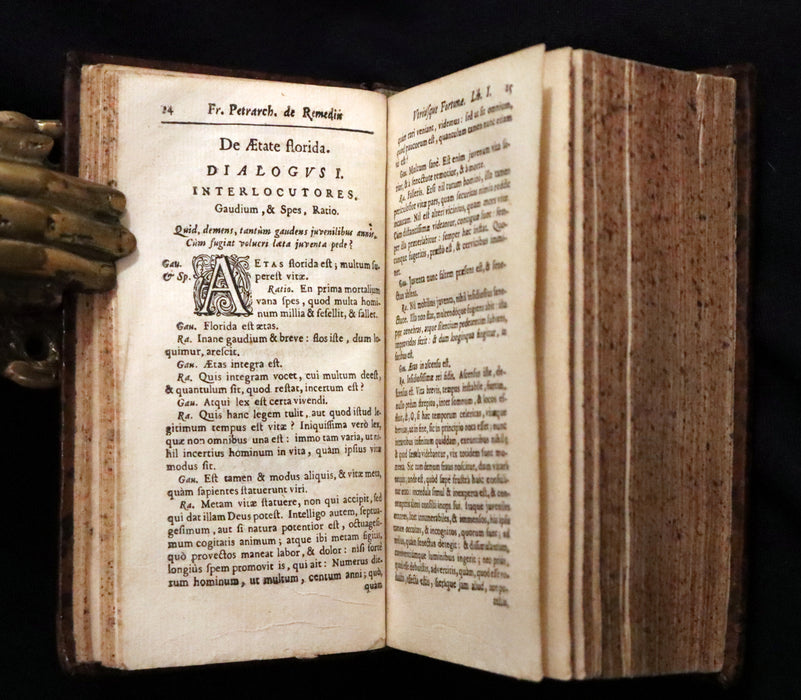 1649 Rare Book - Petrarch's Remedies for Fortune Fair and Foul (De remediis utriusque fortunae) with De Contemptu Mundi