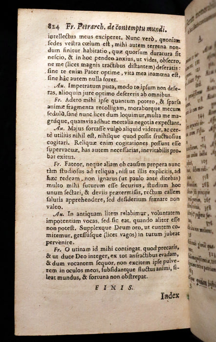 1649 Rare Book - Petrarch's Remedies for Fortune Fair and Foul (De remediis utriusque fortunae) with De Contemptu Mundi