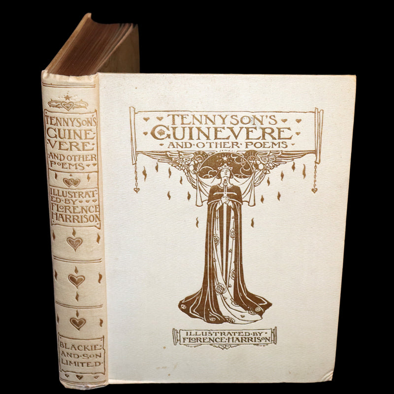 1912 Rare First Edition - Tennyson's GUINEVERE Illustrated by Pre-Raphaelite FLORENCE HARRISON.