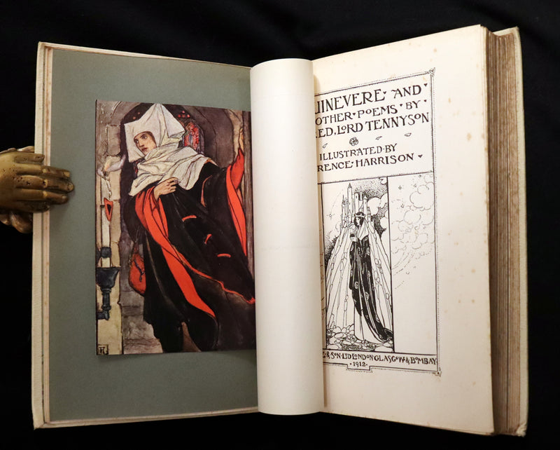 1912 Rare First Edition - Tennyson's GUINEVERE Illustrated by Pre-Raphaelite FLORENCE HARRISON.