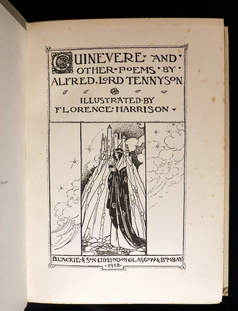 1912 Rare First Edition - Tennyson's GUINEVERE Illustrated by Pre-Raphaelite FLORENCE HARRISON.