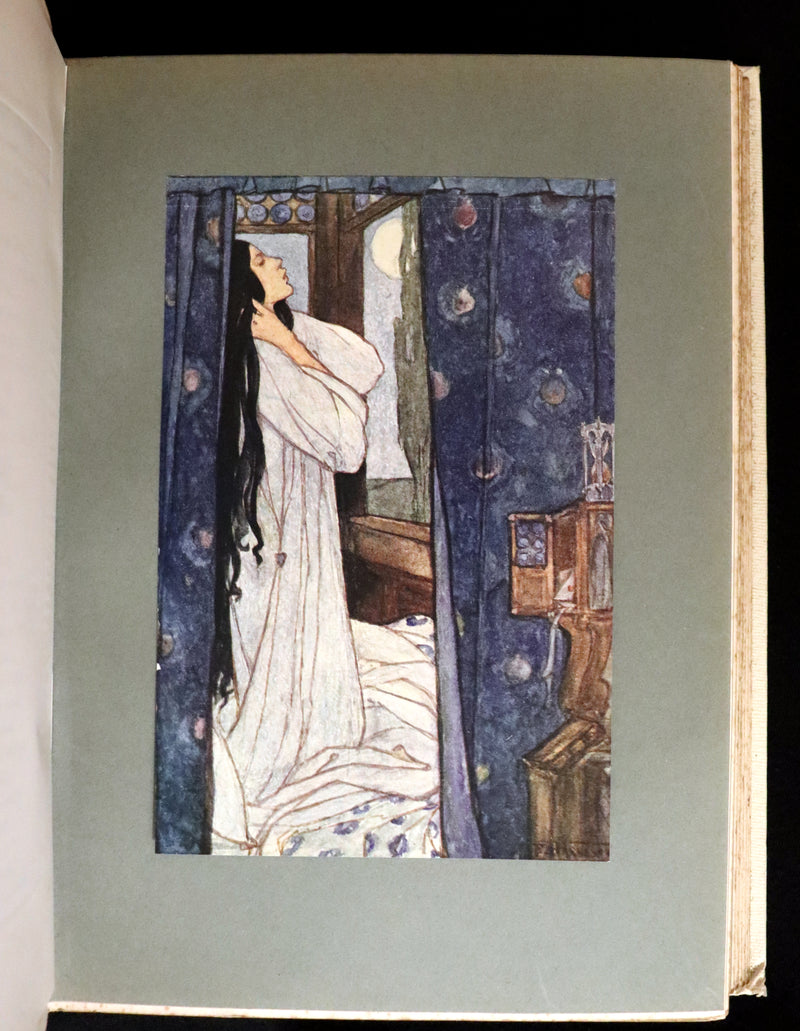 1912 Rare First Edition - Tennyson's GUINEVERE Illustrated by Pre-Raphaelite FLORENCE HARRISON.