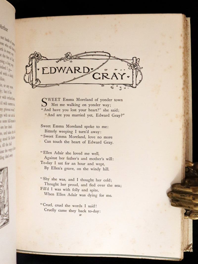 1912 Rare First Edition - Tennyson's GUINEVERE Illustrated by Pre-Raphaelite FLORENCE HARRISON.