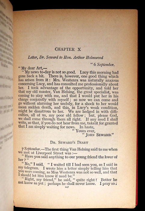 1913 Rare Edition - DRACULA by Bram Stoker, a Gothic Vampire Story.