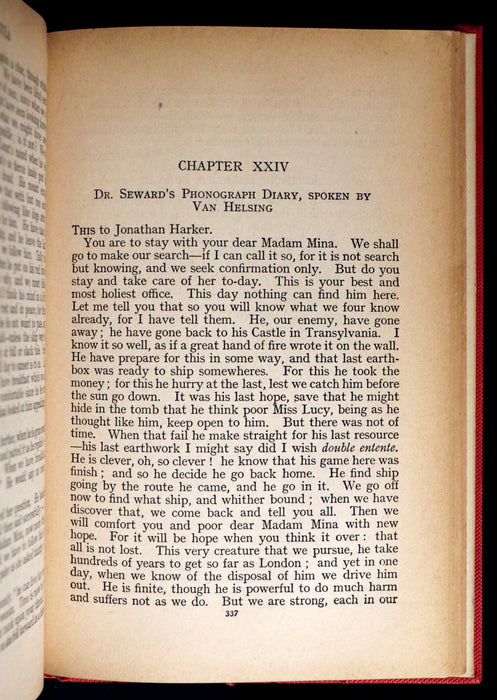 1913 Rare Edition - DRACULA by Bram Stoker, a Gothic Vampire Story.