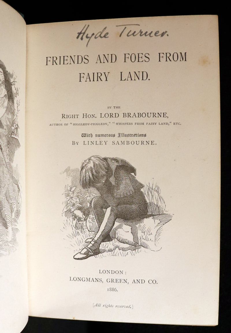 1886 Scarce First Edition - FRIENDS AND FOES FROM FAIRY LAND by E. H. Knatchbull-Hugessen (Lord Brabourne).