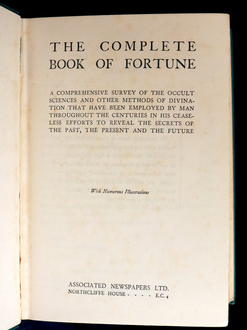 1935 Scarce Book - The Complete Book of Fortune A Comprehensive Survey Of The Occult Sciences & Other Methods Of Divination.