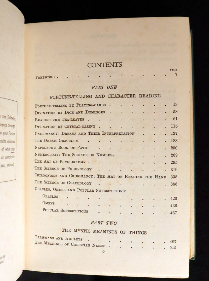 1935 Scarce Book - The Complete Book of Fortune A Comprehensive Survey Of The Occult Sciences & Other Methods Of Divination.