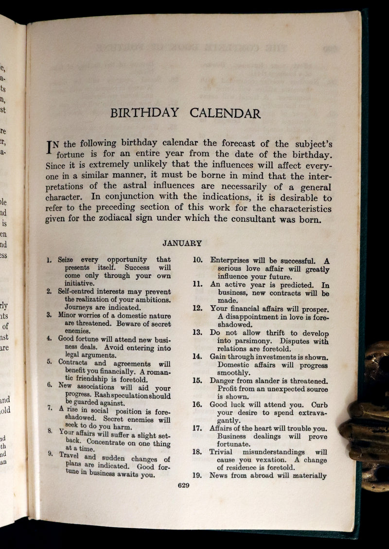1935 Scarce Book - The Complete Book of Fortune A Comprehensive Survey Of The Occult Sciences & Other Methods Of Divination.