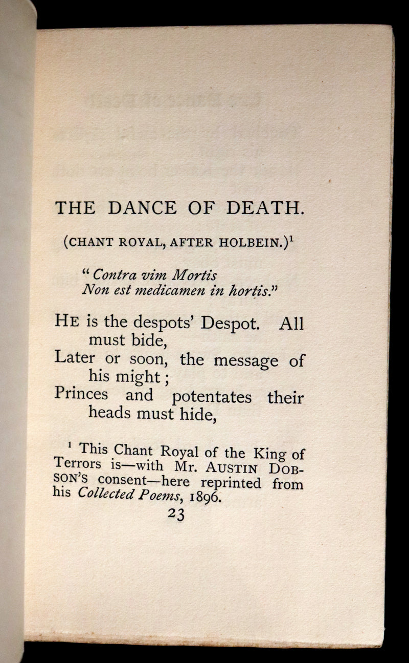 1898 Scarce Book -The DANCE of DEATH - Danse Macabre by Hans Holbein, illustrated.