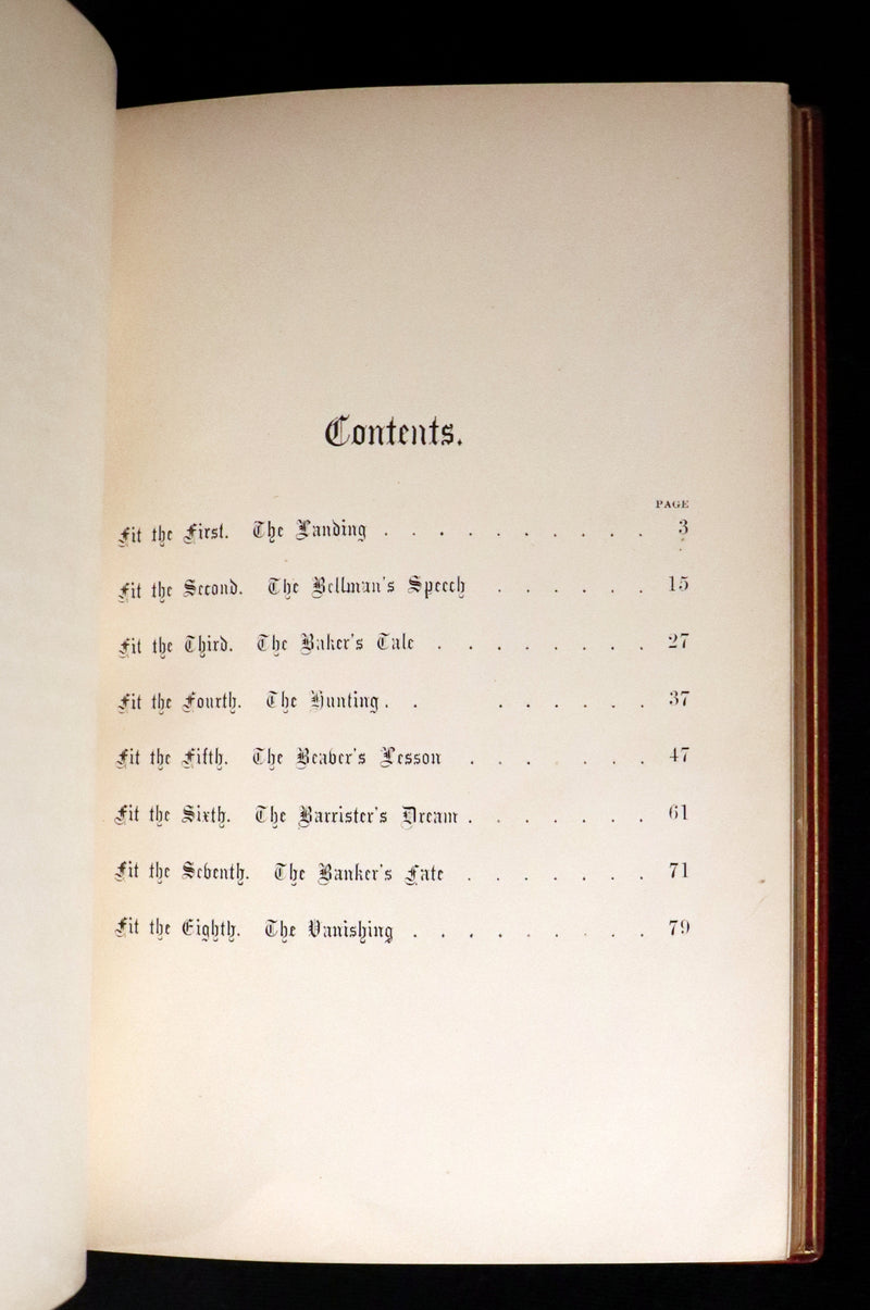 1876 Rare First Edition - The Hunting of the SNARK by Lewis Carroll bound by Sangorski & Sutcliffe.