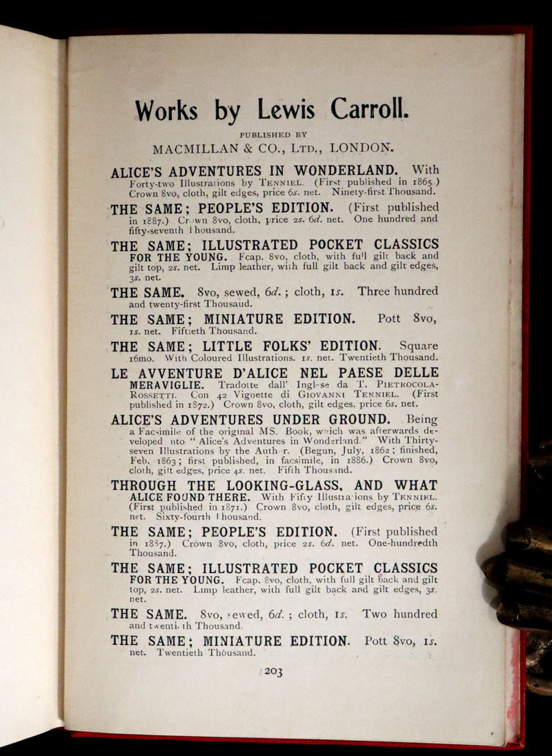 1909 Scarce "Miniature Edition" - Alice's Adventures in Wonderland by Lewis Carroll.