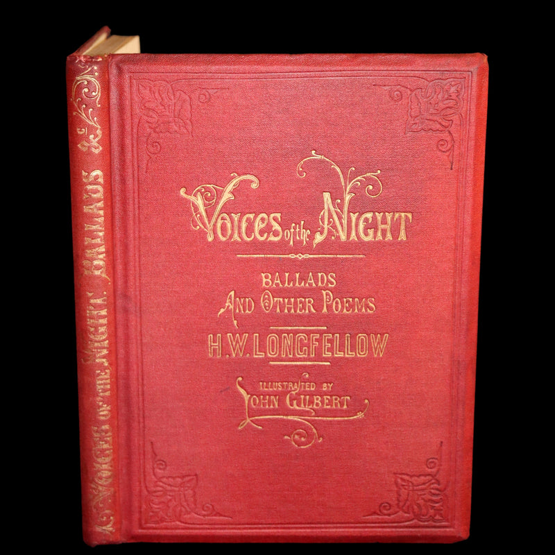1858 Scarce Victorian Book - The VOICES OF THE NIGHT by Longfellow, illustrated by John Gilbert.