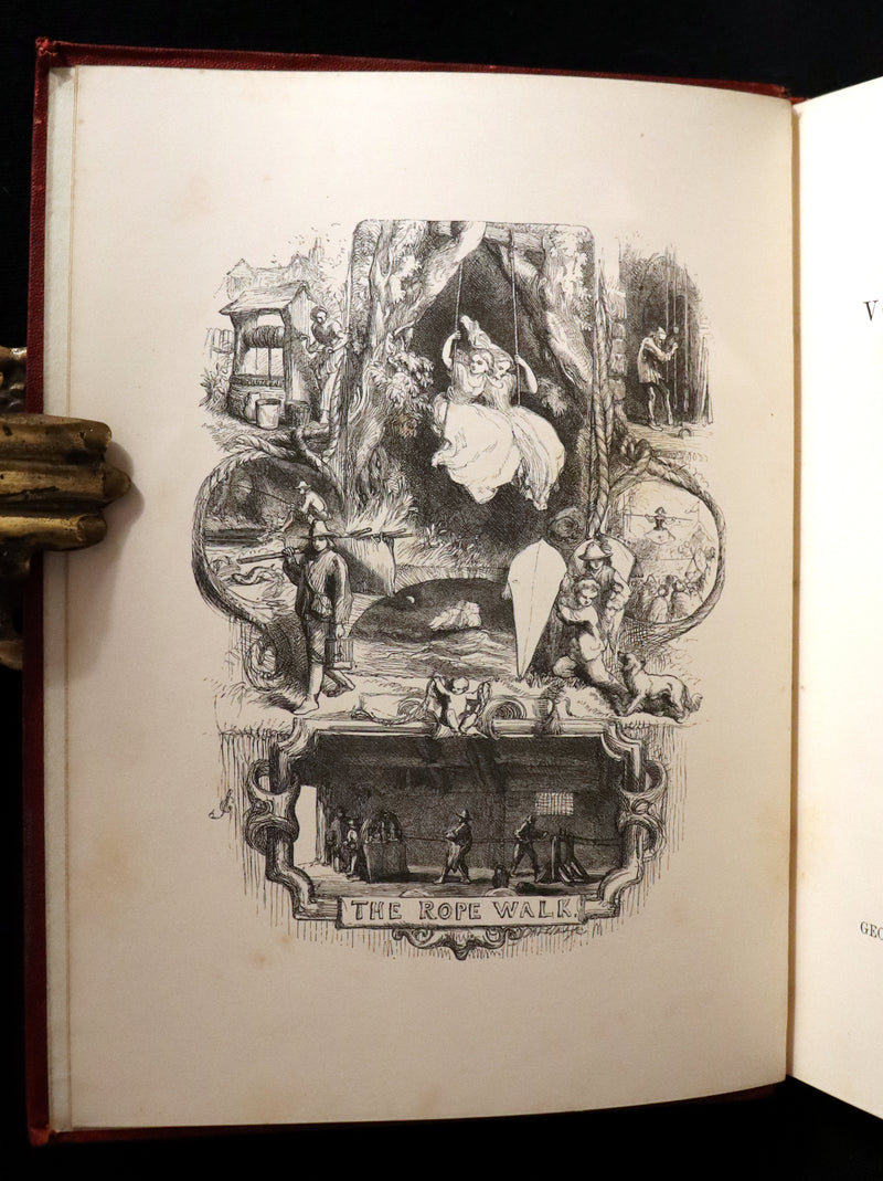 1858 Scarce Victorian Book - The VOICES OF THE NIGHT by Longfellow, illustrated by John Gilbert.