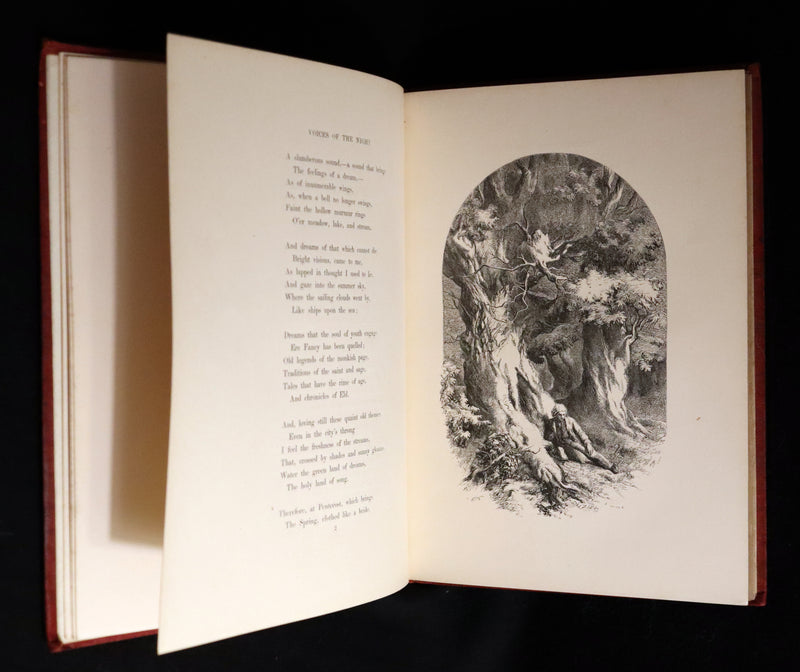 1858 Scarce Victorian Book - The VOICES OF THE NIGHT by Longfellow, illustrated by John Gilbert.