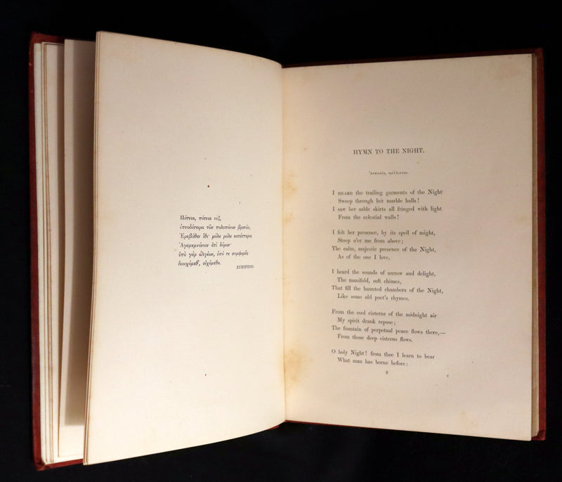 1858 Scarce Victorian Book - The VOICES OF THE NIGHT by Longfellow, illustrated by John Gilbert.