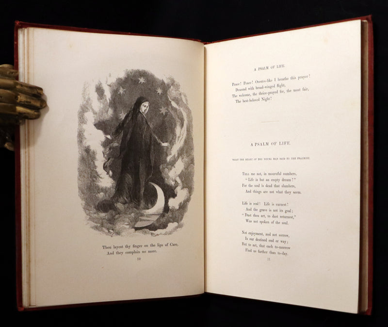 1858 Scarce Victorian Book - The VOICES OF THE NIGHT by Longfellow, illustrated by John Gilbert.