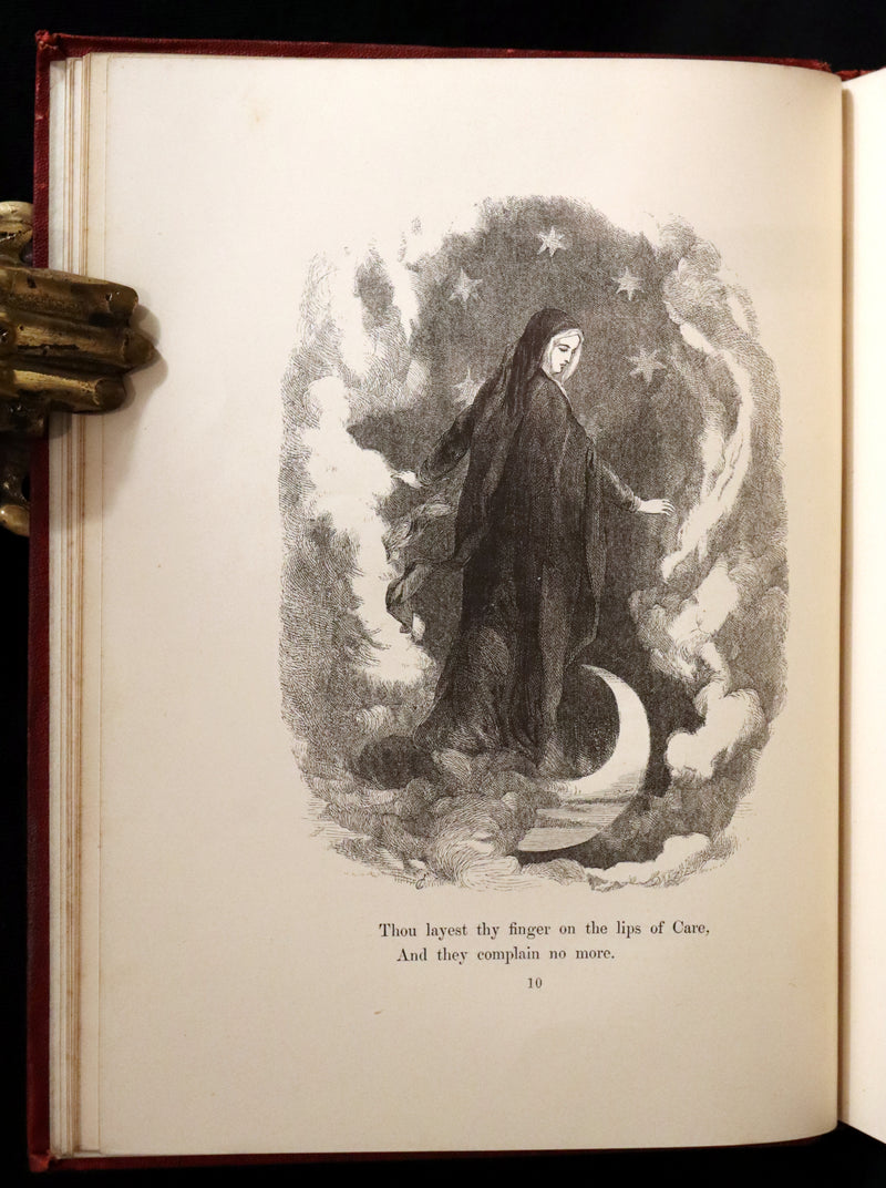 1858 Scarce Victorian Book - The VOICES OF THE NIGHT by Longfellow, illustrated by John Gilbert.