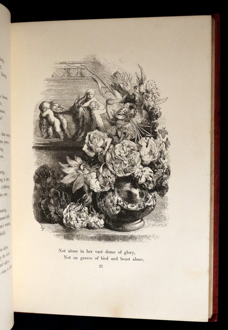 1858 Scarce Victorian Book - The VOICES OF THE NIGHT by Longfellow, illustrated by John Gilbert.