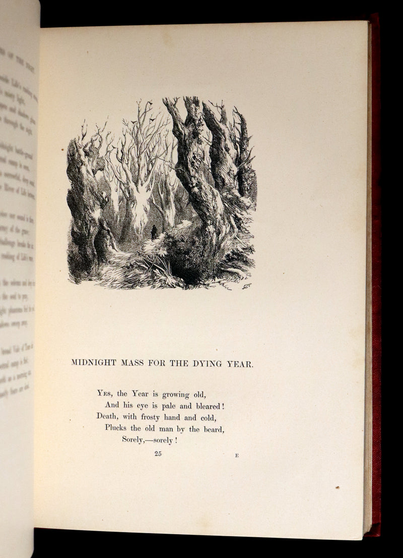 1858 Scarce Victorian Book - The VOICES OF THE NIGHT by Longfellow, illustrated by John Gilbert.
