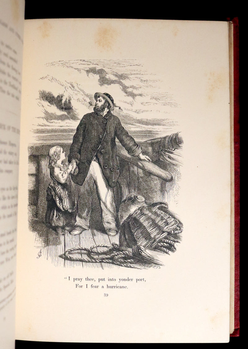 1858 Scarce Victorian Book - The VOICES OF THE NIGHT by Longfellow, illustrated by John Gilbert.