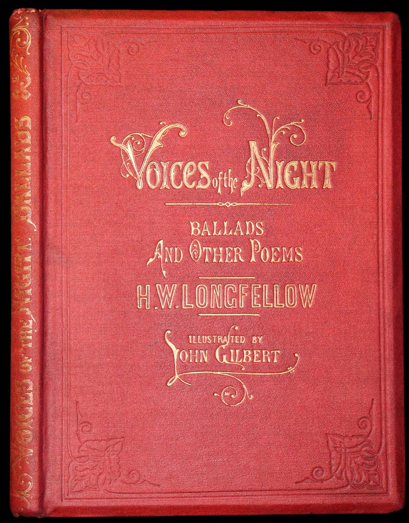 1858 Scarce Victorian Book - The VOICES OF THE NIGHT by Longfellow, illustrated by John Gilbert.